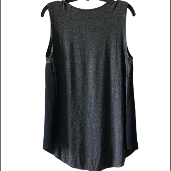 Rachel Roy black and grey color block tank top S - Picture 5 of 6